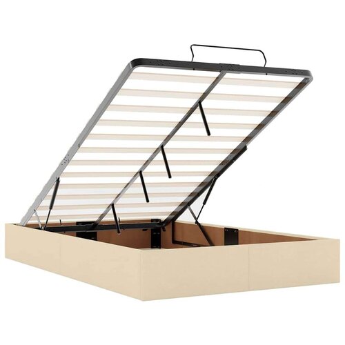 vidaXL Otomanski okvir kreveta s madraca krem 120x190 cm od tkanine Cijene