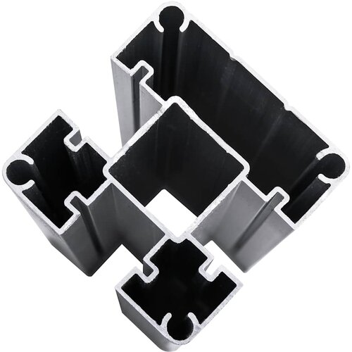  Set panela za ogradu WPC 965 x (105 - 186) cm crni Slike