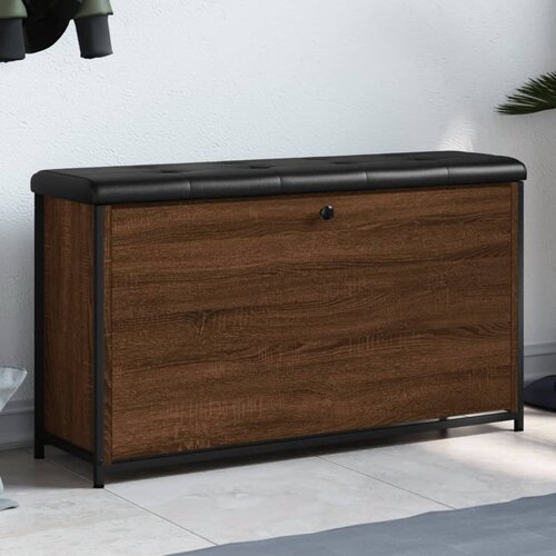 VidaXL Klupa za cipele s preklopnom ladicom boja hrasta 102x32x56 cm Slike
