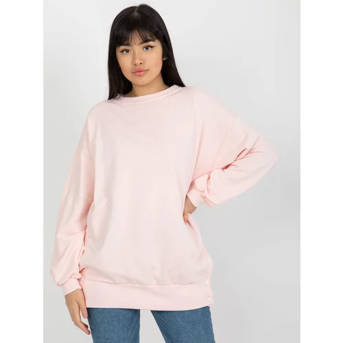 Fashion Hunters Light pink hoodie with snap studs