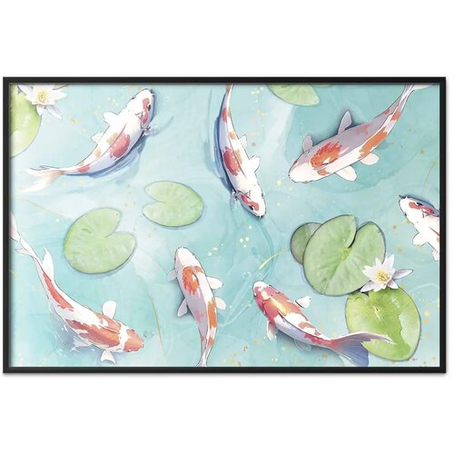  Plakat - Pond in Japan 60x40 Crni okvir Slike