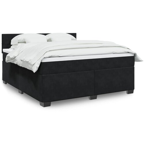 vidaXL Box spring postelja z vzmetnico črna 180x200 cm žamet Cene