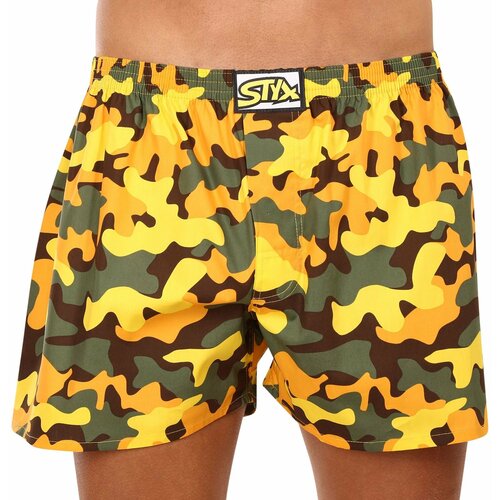 STYX Men's shorts art classic rubber oversize camouflage yellow Cene