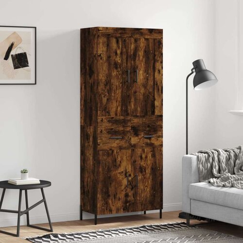  Visoka komoda dimljeni hrast 69 5x34x180 cm konstruiranog drva Cijene