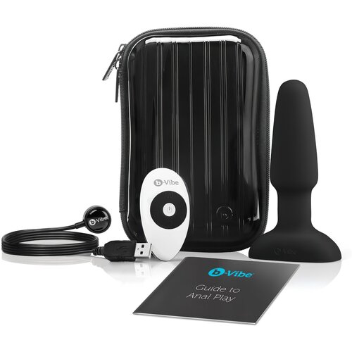 b-Vibe Vibracijski analni čep z rotacijo, črn Cene