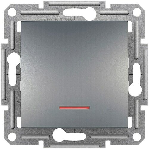 Schneider Electric Asfora Tipkalo s kontrolnom svjetiljkom (Siva, Plastika, bez okvira) Slike