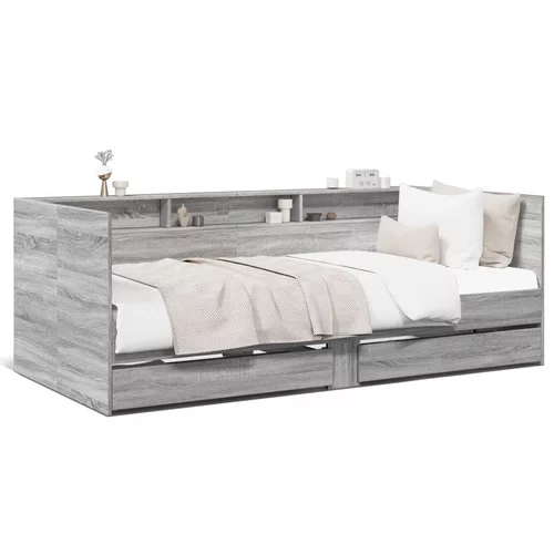  Dnevni krevet s ladicama boja sivog hrasta 75 x 190 cm drveni