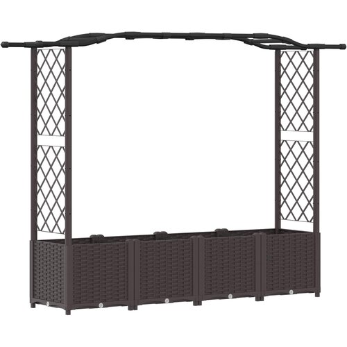 vidaXL Dvignjeno leži&scaron;če s trellisom in streho Rjava 204 x 40 x 141 cm, (5000287909) Cene