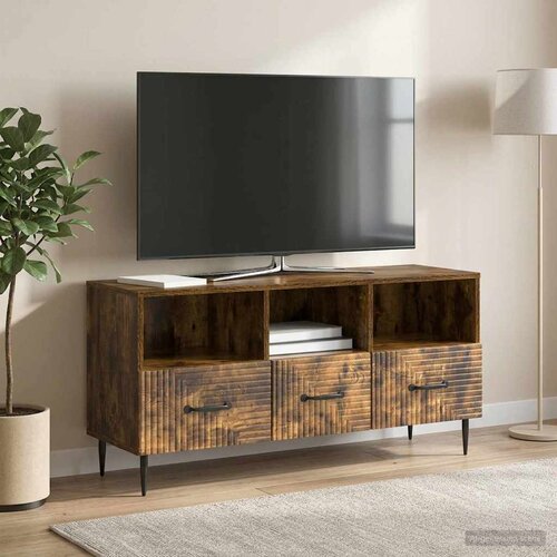 TV ormar Dimljeni hrast 102 x 34,5 x 50 cm Konstruirano drvo Slike