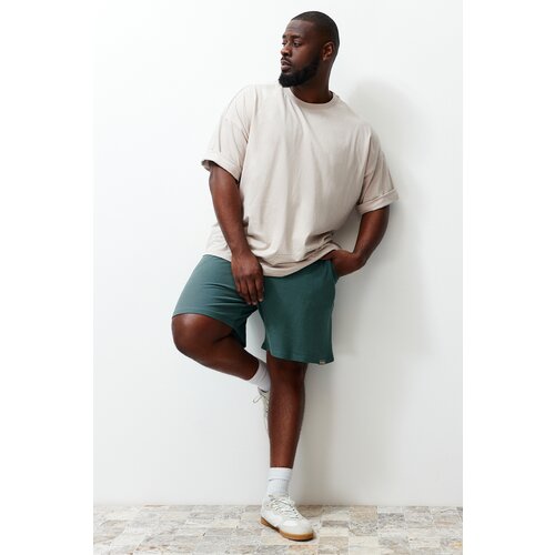 Trendyol Plus Size Emerald Men's Regular/Real Fit Comfortable 100% Cotton Shorts Slike