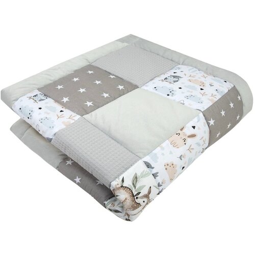 Medi Partners Play mat / Blanket 120x120cm – Deer in leaves + gray Cene