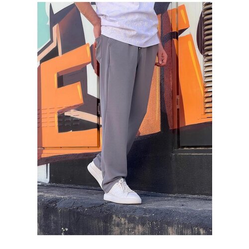 Dewberry 63521 Elastic Waist Mens Baggy Pants-GREY Cene