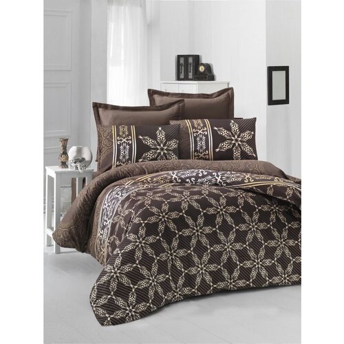  alisa - brown brownwhiteyellow satin single quilt cover set (fr) Cene