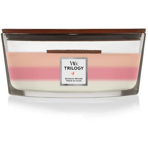 WoodWick Miri&amp;scaron;ljava sveća Blooming Orchard Elipse Trilody, &amp;Scaron;arena Slike