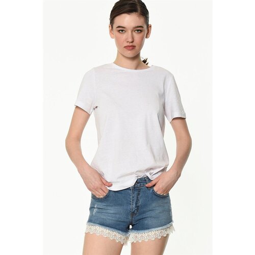 Dewberry Z6330 WOMEN'S JEAN SHORTS-PLAIN BLUE Cene