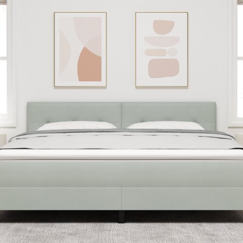  LED naslonjač s gumbom tapeciranim svjetlosivim bar&amp;scaron;unom 180 cm Slike
