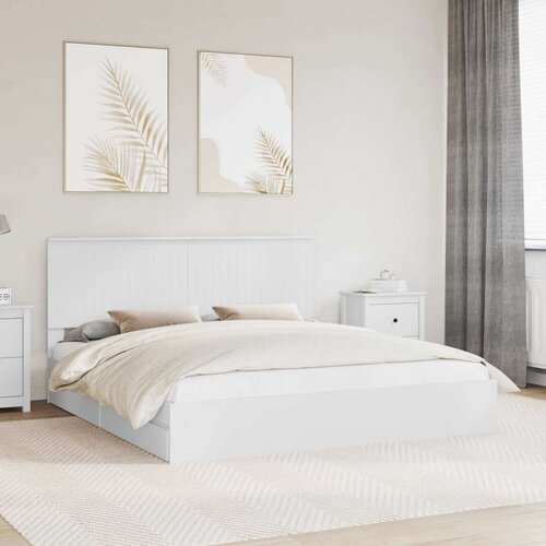  Postelja s shranjevanjem Bela 180 x 200 cm Konstruiran les, (5000105442) Cene