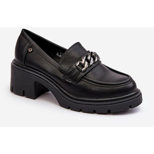 Kesi Women's leather shoes with low heels Black Blimma Cene