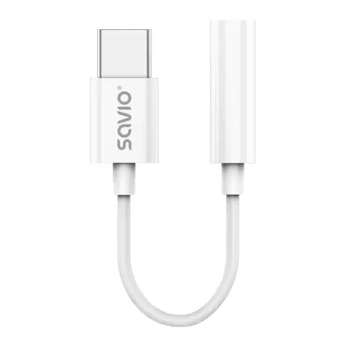  USB Type 3.1 C (M) &amp;ndash; Jack 3.5mm (F) Audio adapter White AK-52 Slike