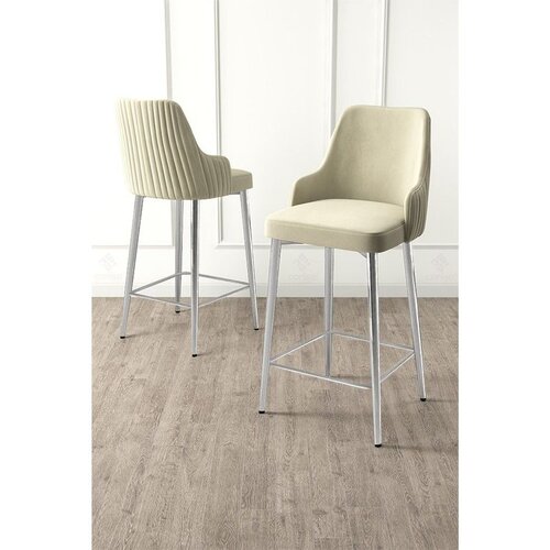Hanah home set od 6 barskih stolica Tera, krem tkanina Babyface, hromirane metalne noge Cene