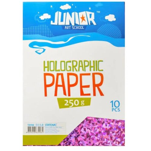 Junior jolly Holographic Paper, papir hologramski, A4, 250g, 10K, odaberite nijansu Roze Cene