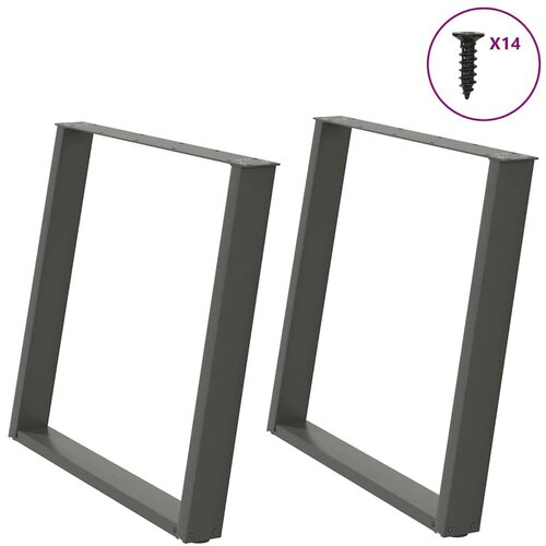 vidaXL noge za jedilno mizo u-oblika 2 kosa antracit 100x(72-73) cm Cene