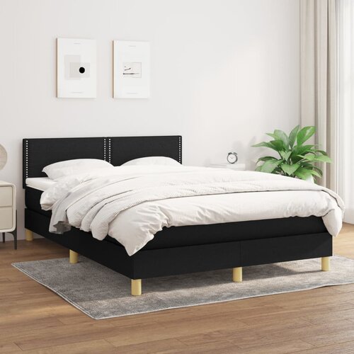 vidaXL Krevet s oprugama i madracem crni 140 x 190 cm od tkanine Cijene