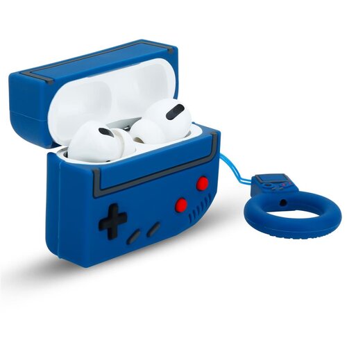 Cadorabo Ohi&amp;scaron;je, združljiv z Apple - Design Retro Game Blue - Prenosne silikonske slu&amp;scaron;alke za&amp;scaron;čitne pokrov 3D Keychain, (20568465) Slike