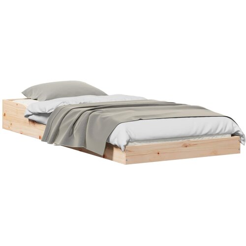 vidaXL Konstrukcija postelje Rjava 90 x 210 cm Masivno borovo les, (5000126821) Cene