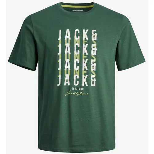 Jack & Jones Majica 'JJDELVIN' sivkasto zelena / kivi zelena / bijela