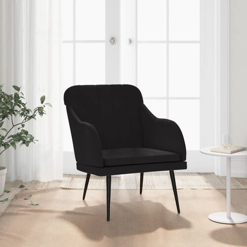 VidaXL Fotelj črn 63x76x80 cm žamet Slike