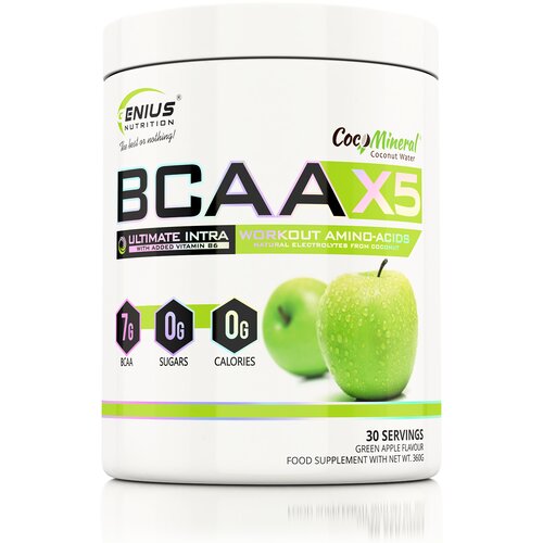 Genius Nutrition BCAA X5, Zelena jabuka, 360g Slike