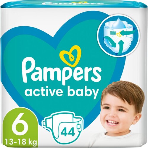 Pampers Active Baby Size 6 jednokratne pelene 13-18 kg 44 kom Slike