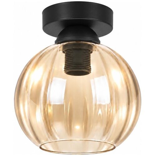 Brilagi LED stropna svetiljka R GLASS 1xE27/60W/230V prečnik 18 cm crna/zadimljeno bež Slike