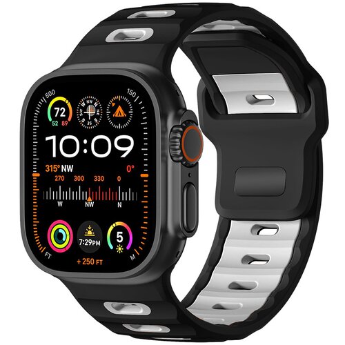 INF Eleganten silikonski pa&scaron;ček za Apple Watch 42/44/45/46/49mm Black&White, (5000079246) Cene