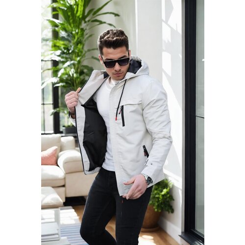 Dewberry 86622 Hooded Mens Seasonal Jacket-BEIGE Cene
