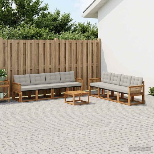  Set vanjskih sofa 9 kom. Prirodna i svjetlosiva Cijene