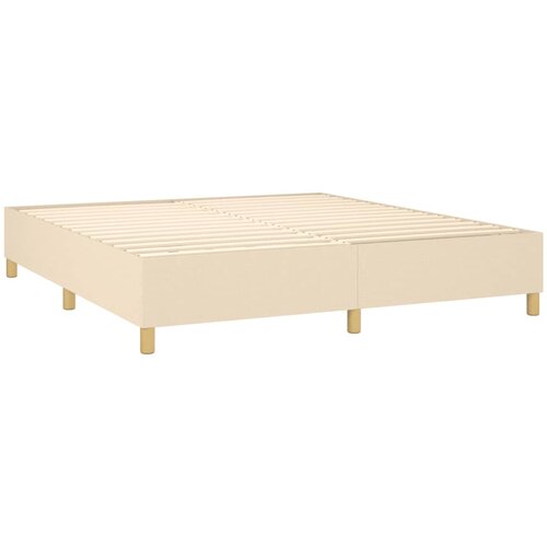  Krevet s oprugama i madracem krem 160x200 cm od tkanine Slike