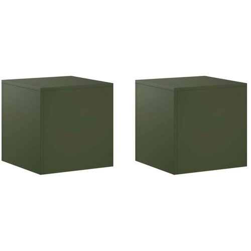  Stalak za biljke 2 pcs Maslinastozelena 40 x 40 x 40 cm Čelik - Maslinastozelena 2x (40 x 40 x 40 cm) Slike
