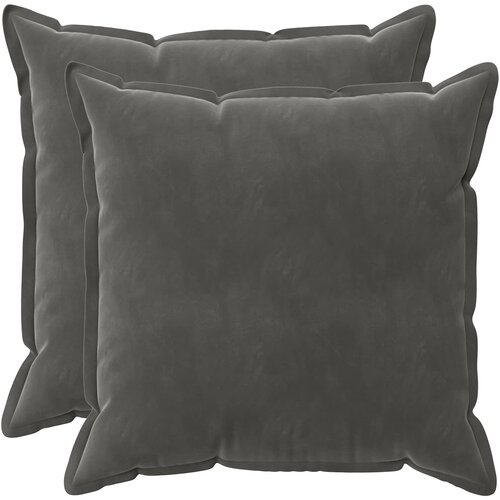  Presvlaka za jastuk 2 pcs HOUTEN Tamnosiva 55 x 55 cm Baršun Cene