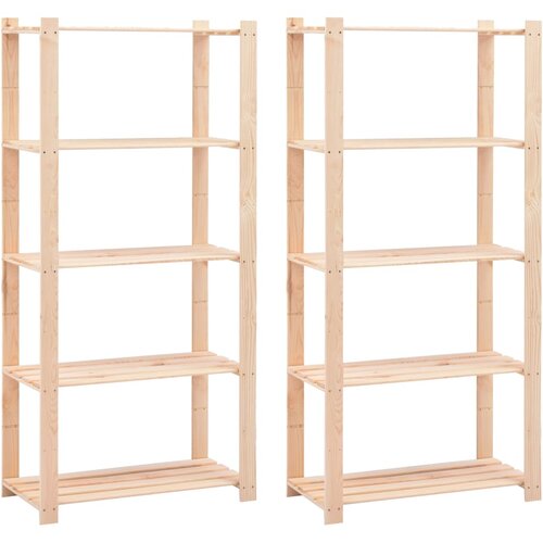  Stalci za pohranu s 5 razina 2 kom 80x38x170 cm borovina 250 kg Cijene