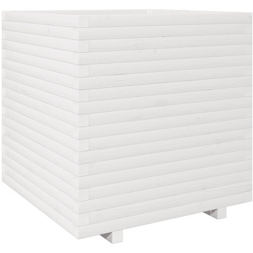  Vrtna sadilica bijela 70x70x72,5 cm od masivne borovine Slike