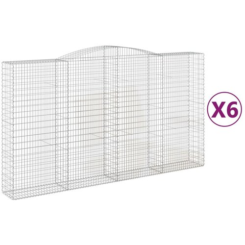  Lučne gabionske ko&amp;scaron;are 6 kom 400x50x220/240cm pocinčano željezo Slike