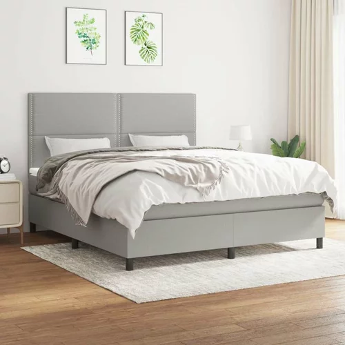 Box spring postelja z vzmetnico svetlo siva 160x200 cm žamet, (20898911)
