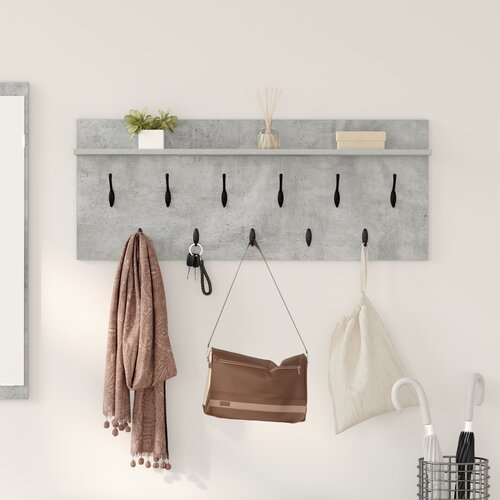VidaXL Vje&amp;scaron;alica za kapute na zidu Beton siva 100 x 40 x 12 cm Slike