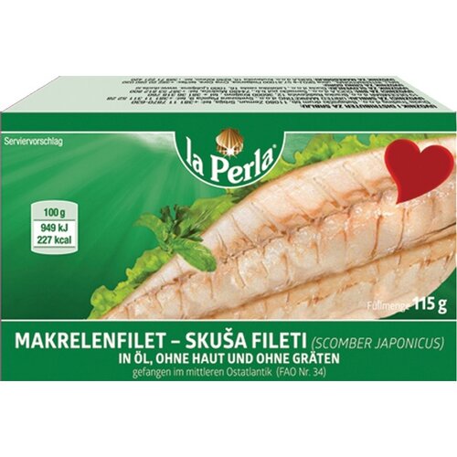 La Perla Skuša fileti, 115g Slike