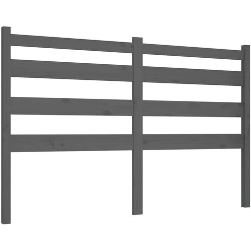 Uzglavlje za krevet sivo 166 x 4 x 100 cm od masivne borovine Slike