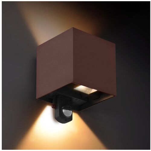 Brilagi LED spoljno zidno svetlo sa senzorom CUBE LED/6W/230V braon IP65 Slike