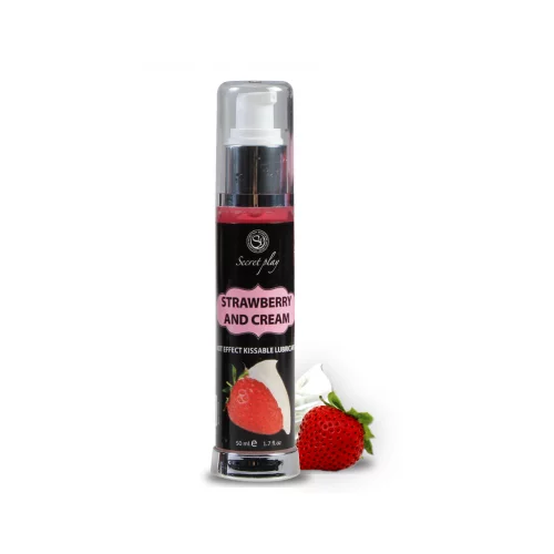 SecretPlay Vodni grelni lubrikant in masažni gel Strawberry&Cream 50ml