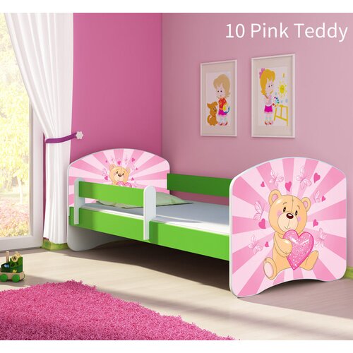  Dječji krevet ACMA s motivom, bočna zelena 140x70 cm 10 Pink Teddy Bear Cene